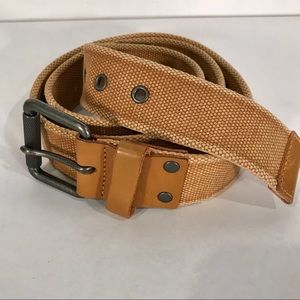GAP Accessories - Gap Men's Tan Canvas & Leather Belt Large 40-44" GAP Accessories - Gap Men's Tan Canvas & Leather Belt Large 40-44"